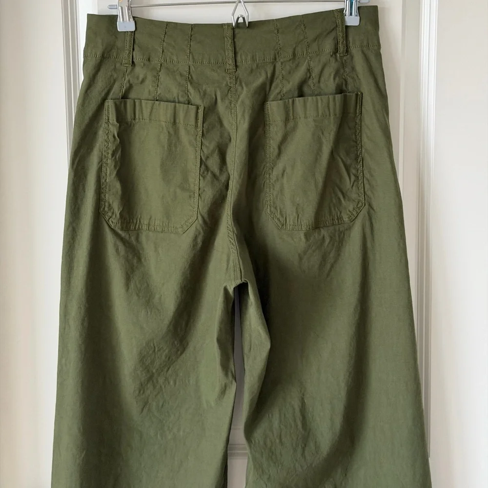 Maeve The Colette Wide Leg Cropped Olive Green Stretch Pants-30/М - Picture 7 of 16
